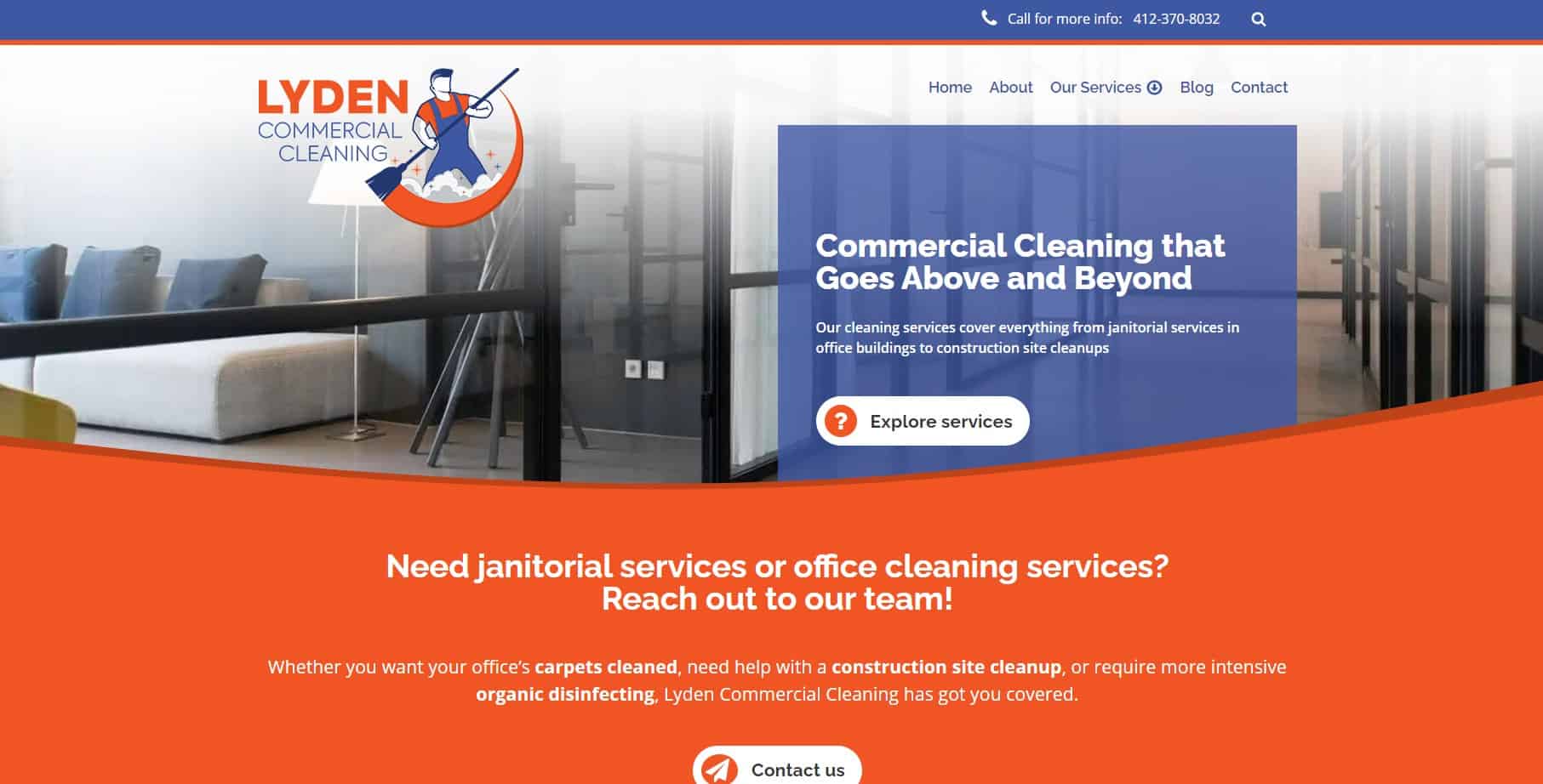 Lyden Commercial Cleaning website