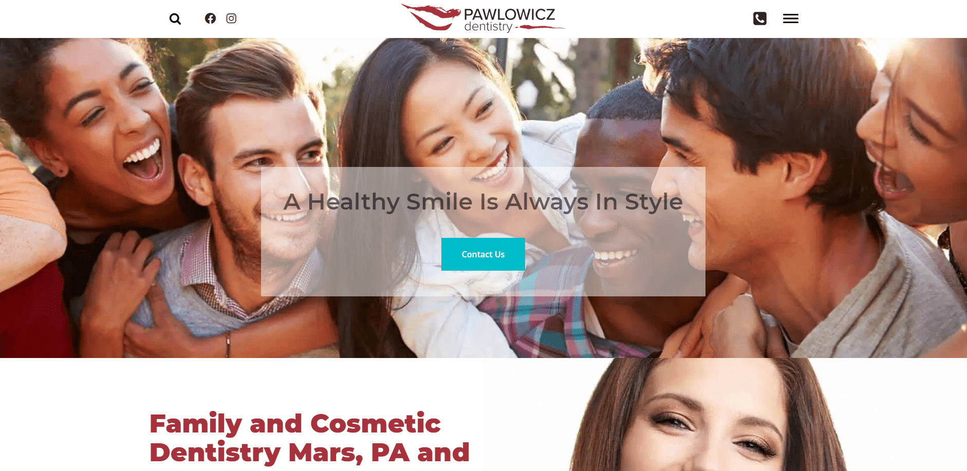 Pawlowicz Dentistry website