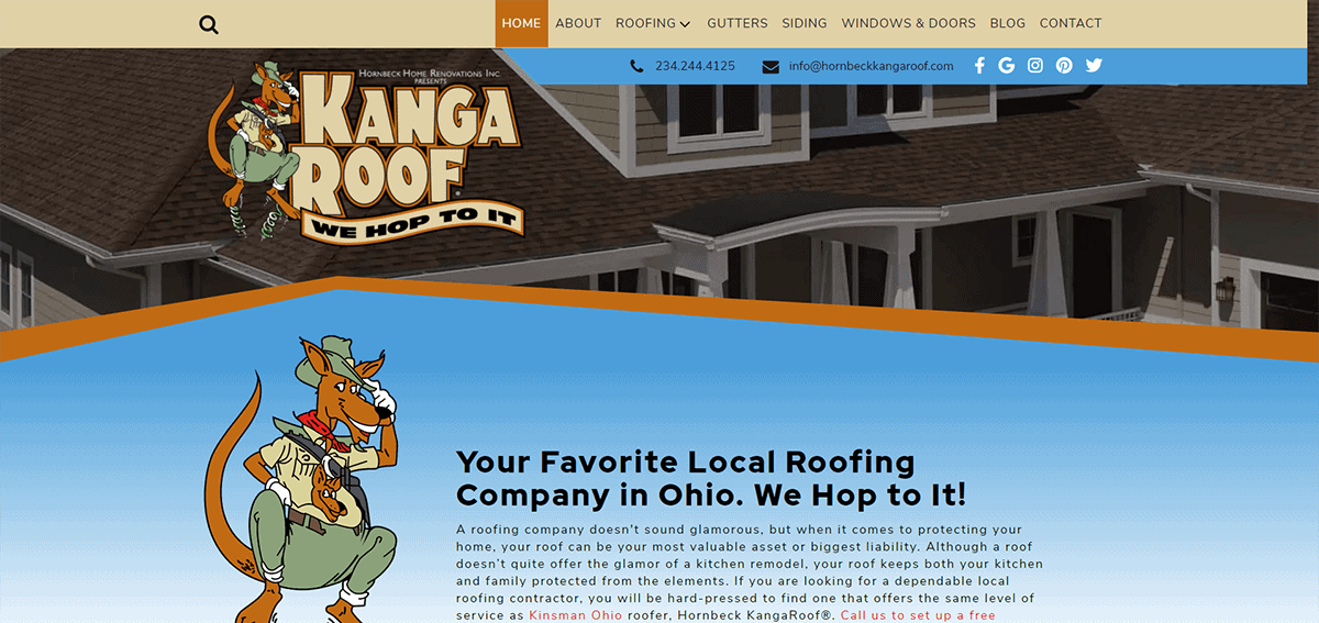 Hornbeck KangaRoof website